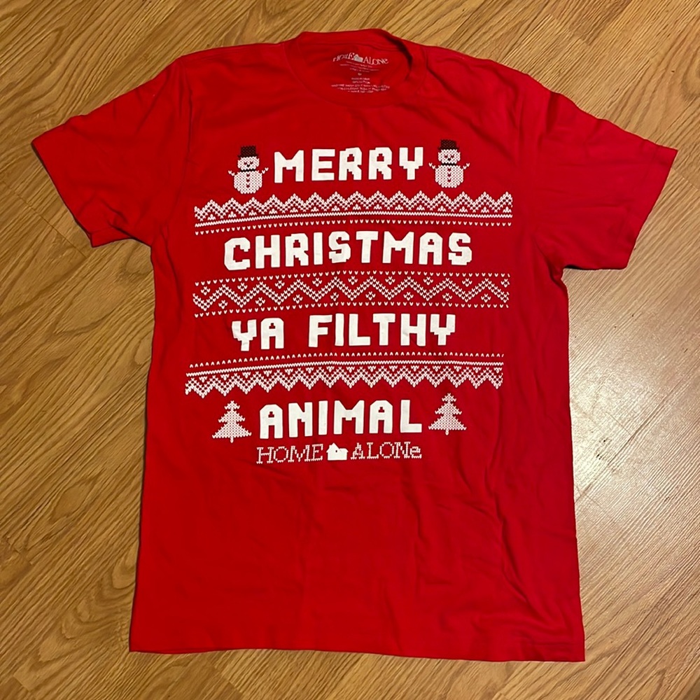 Home Alone “Merry Christmas Ya Filthy Animal” Funny Holiday Shirt Mens Sz M